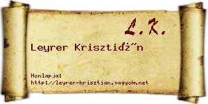 Leyrer Krisztián névjegykártya